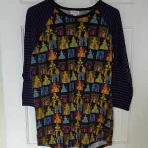 LuLaRoe Women's 3/4 Sleeve Shirt with Evil Queen Graphic Print